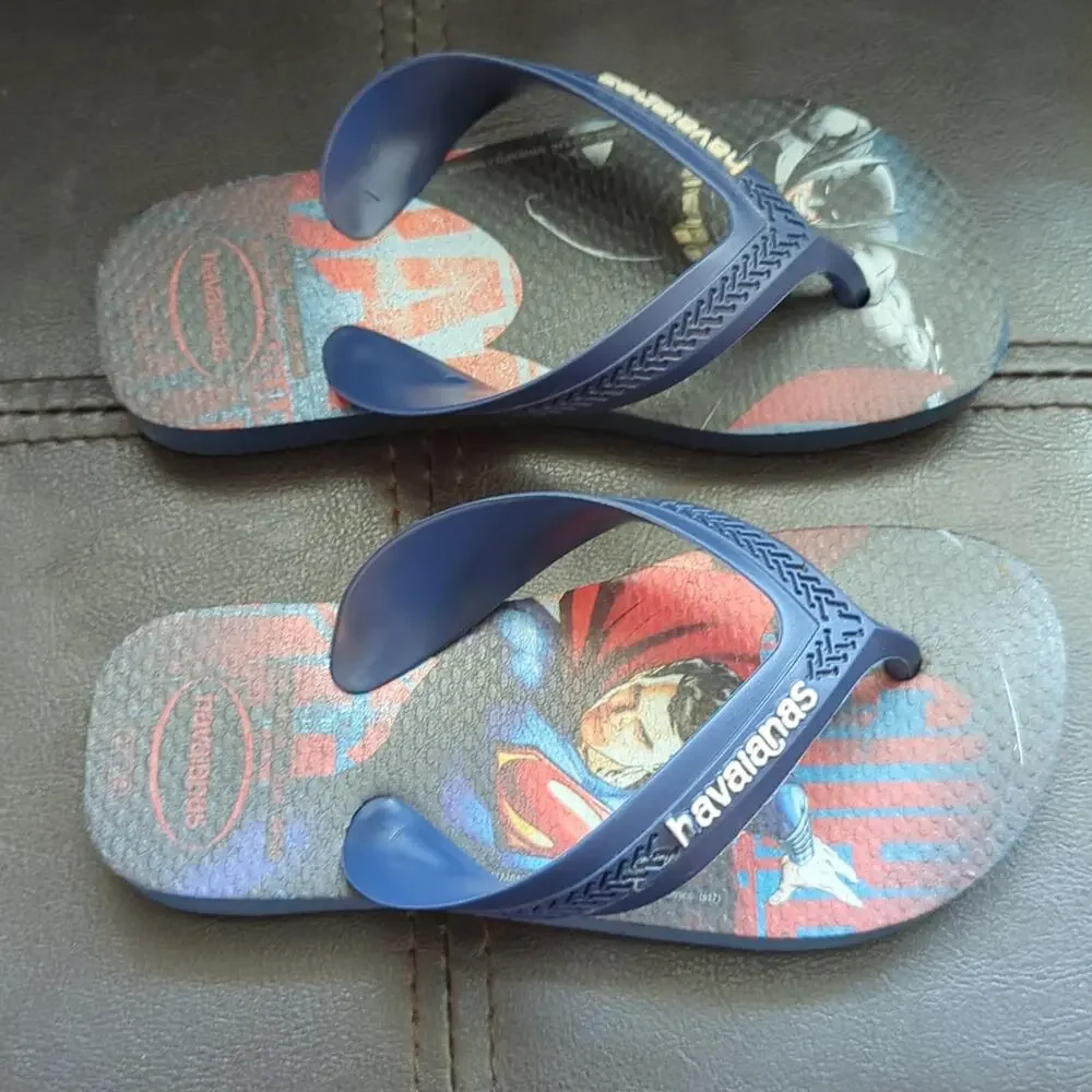 Havaianas Toddler Size 11 Navy Batman Vs Superman Flip Flop Sandals